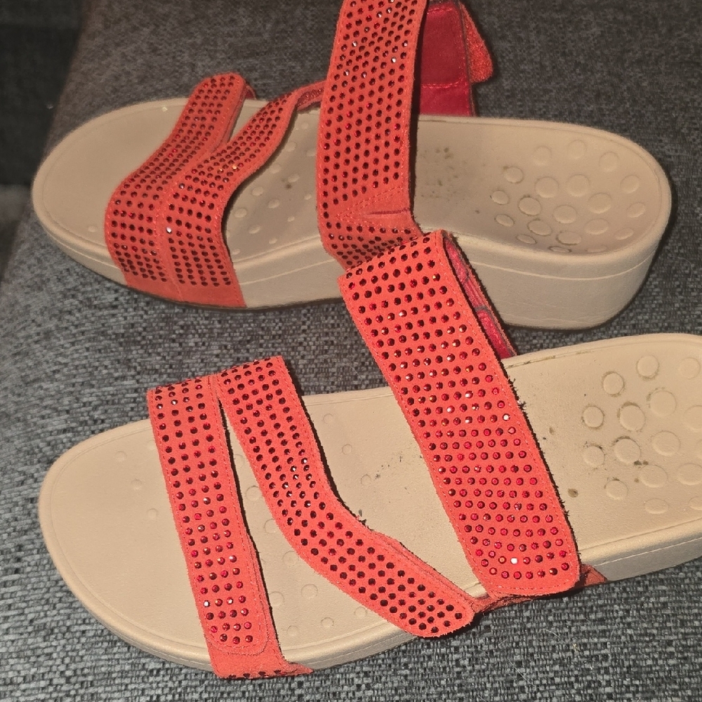 Vionic Red Canvas Slip-On Shoe - Picture 3 of 8
